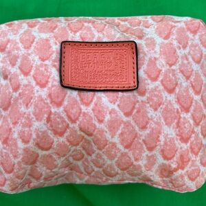 Coach Peach Snakeskin Print Foldable Shopping Tote